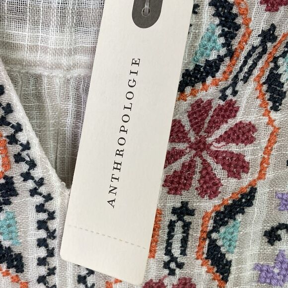 Anthropologie Floreat Tank Top Womens 8 Boho Floral Embroidered Sleeveless NWT - Picture 7 of 16